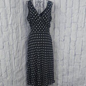 Jonathan Martin Black and White Polka Dot Midi Dress